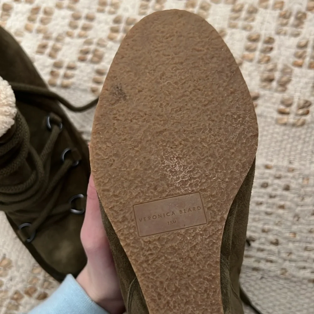 Veronica Beard Elfred Lace Up Shearling Wedge Boots - Picture 5 of 6